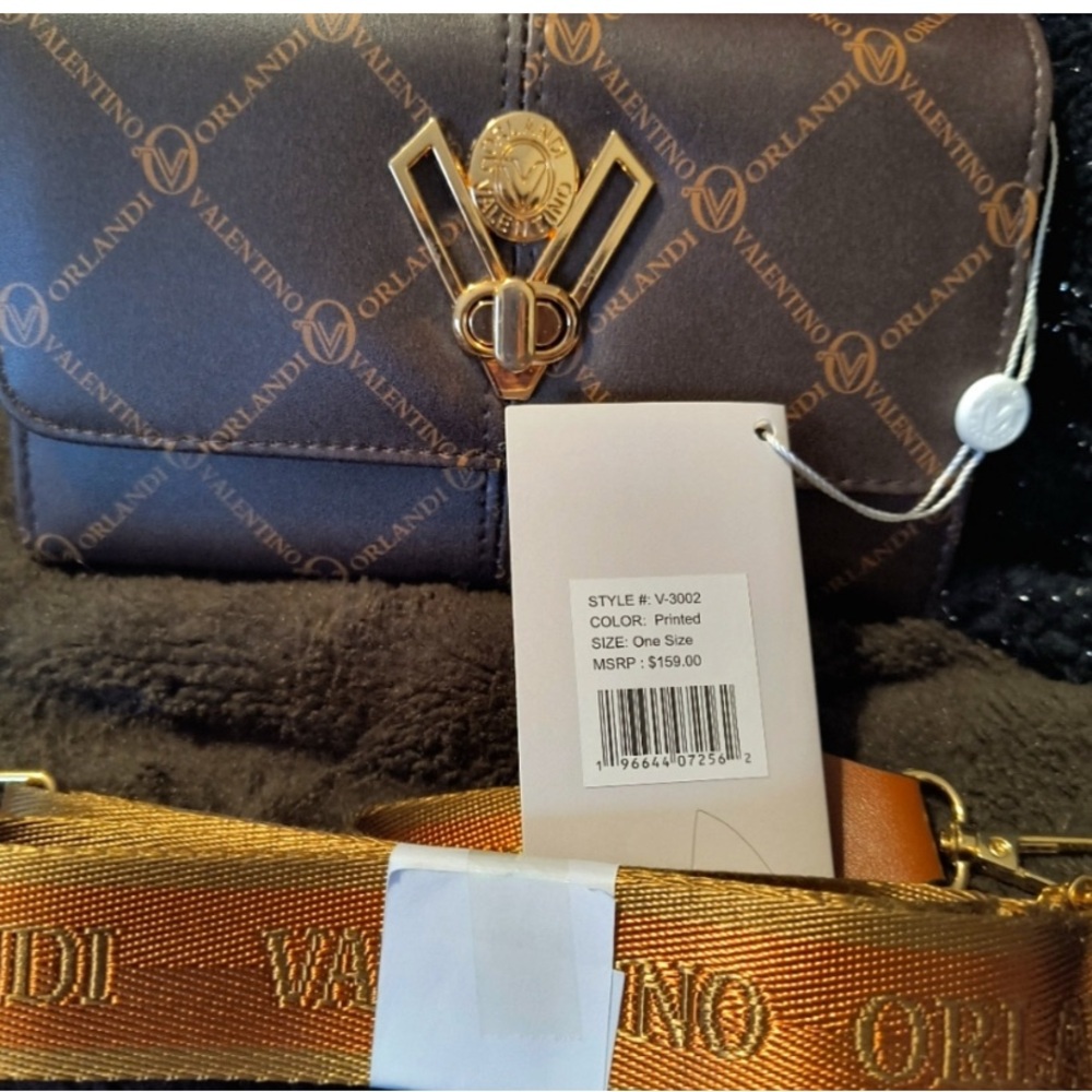 Valentino Orlandi Brown and Orange Crossbody Bag